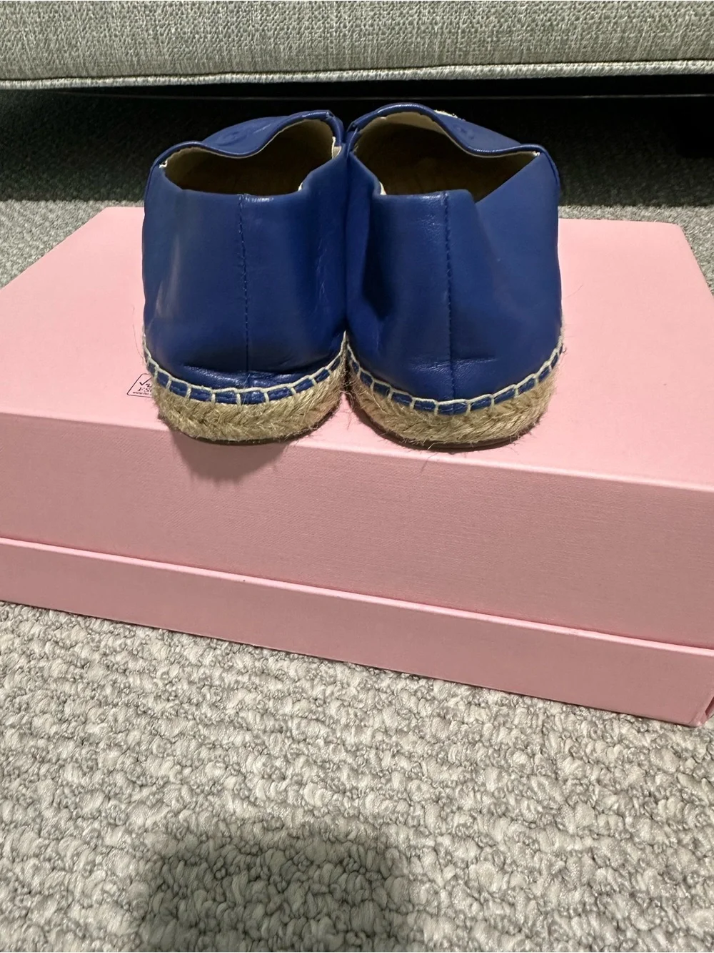 Michael Kors Royal Blue Leather Espadrille Slip-Ons